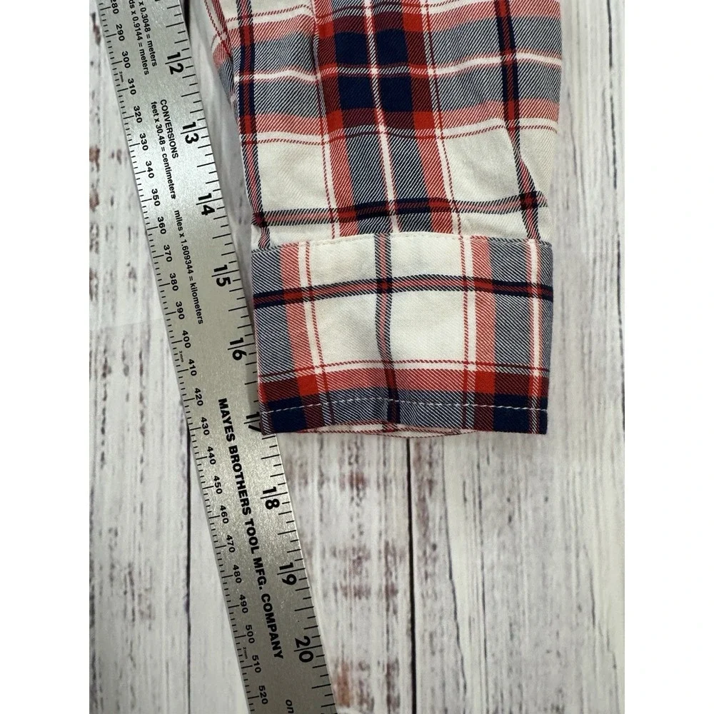 Tommy Hilfiger Shirt Men's Long Sleeve Button Up Red‎ White Plaid Size Small